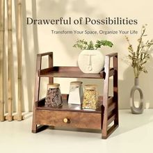 跨境木质桌面置物架多层化妆品收纳架家用厨房调料瓶整理架