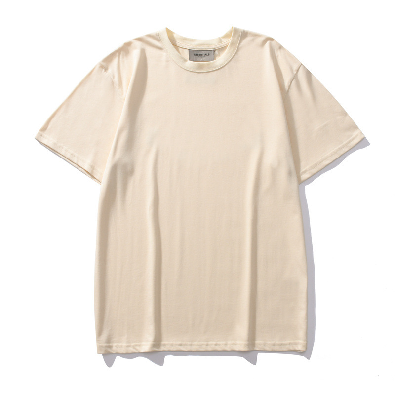 Essentials American High Street moda verano pareja ins espalda de silicona tridimensional carta de manga corta Camiseta de moda NIEBLA