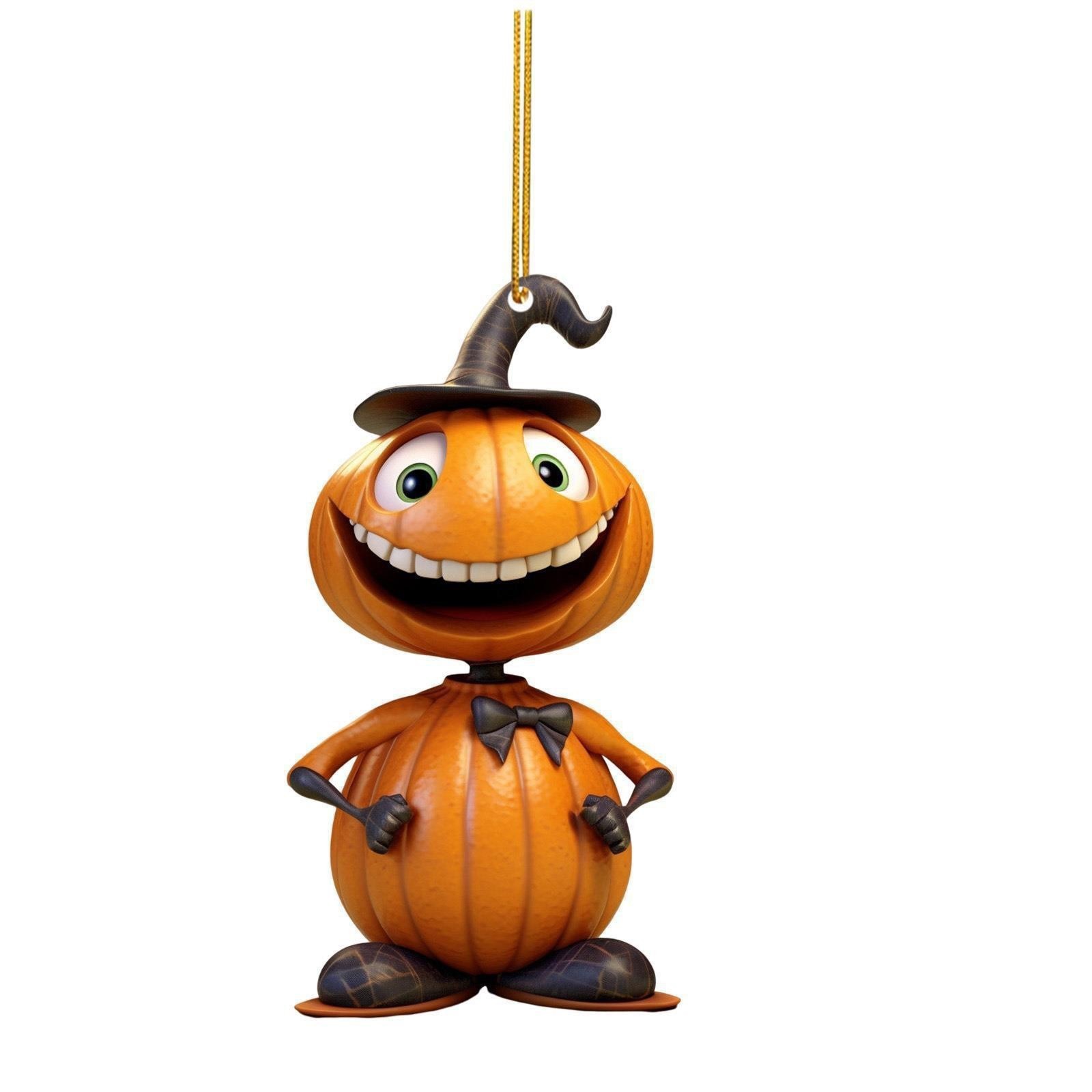 Halloween transfronterizo acrílico calabaza colgante transfronterizo espejo retrovisor colgante remolque de automóvil de vacaciones