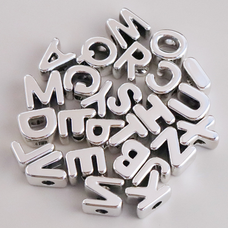 Electroplated English letters perforated bow jewelry accessories mobile phone case hole shoes diy material wholesale pj1523 Electroplated English letters perforated bow jewelry accessories mobile phone case hole shoes diy material wholesale pj1523
