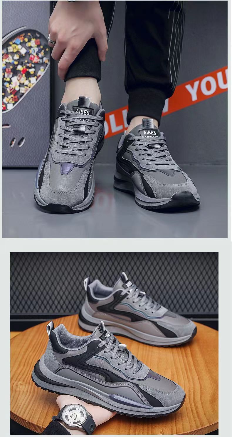 Papas für Männer 2024 Frühling und Herbst neue vielseitige Mode Sport Laufen lässig dicke Sohle Herren Internet rote Schuhe_voghion.com