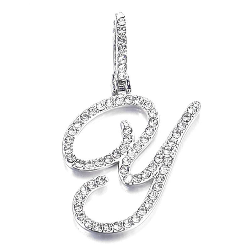 Подвес-цепочка из медной основы с позолотой 18K и цирконами, цепочка 45+5 см, подвеска 5 см