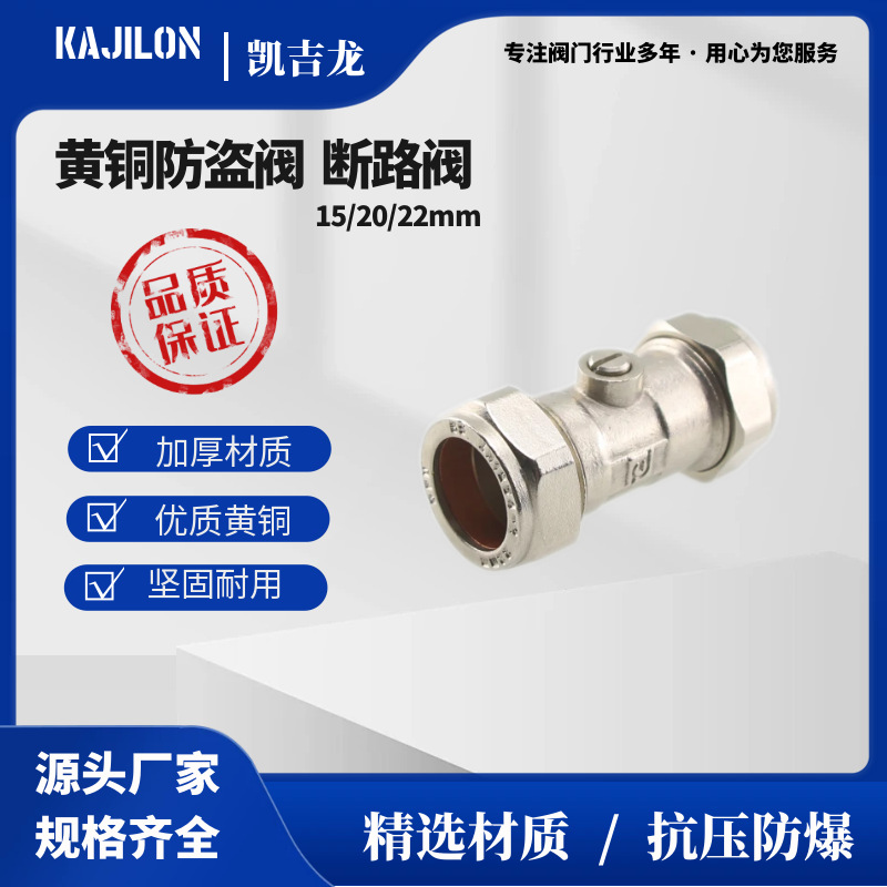 源头厂家  黄铜断路阀防盗阀球阀加厚镀镍