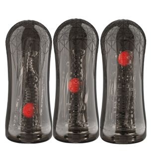 Rechargeable Airplane Cup Red Pill Violent Juicing Airplane Cup Three-Channel Crystal Transparent Explosive Male Flirting Masturbator