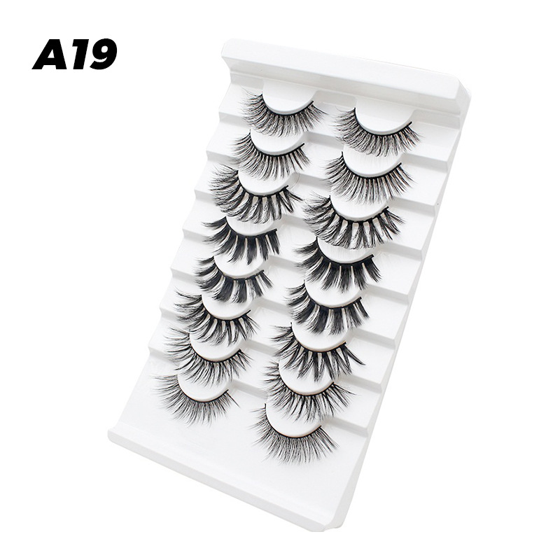 DINGSEN fuente transfronteriza fábrica pestañas falsas 8 pares de pestañas naturales gruesas de gran volumen LOGO