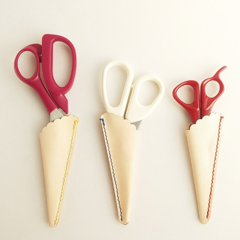 裁缝剪刀PU皮套 日系小清新剪刀保护套 便携式剪刀收纳包