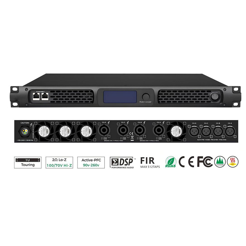 dante功放朗声音响AHL音响4x900瓦四通单数字功放D-900