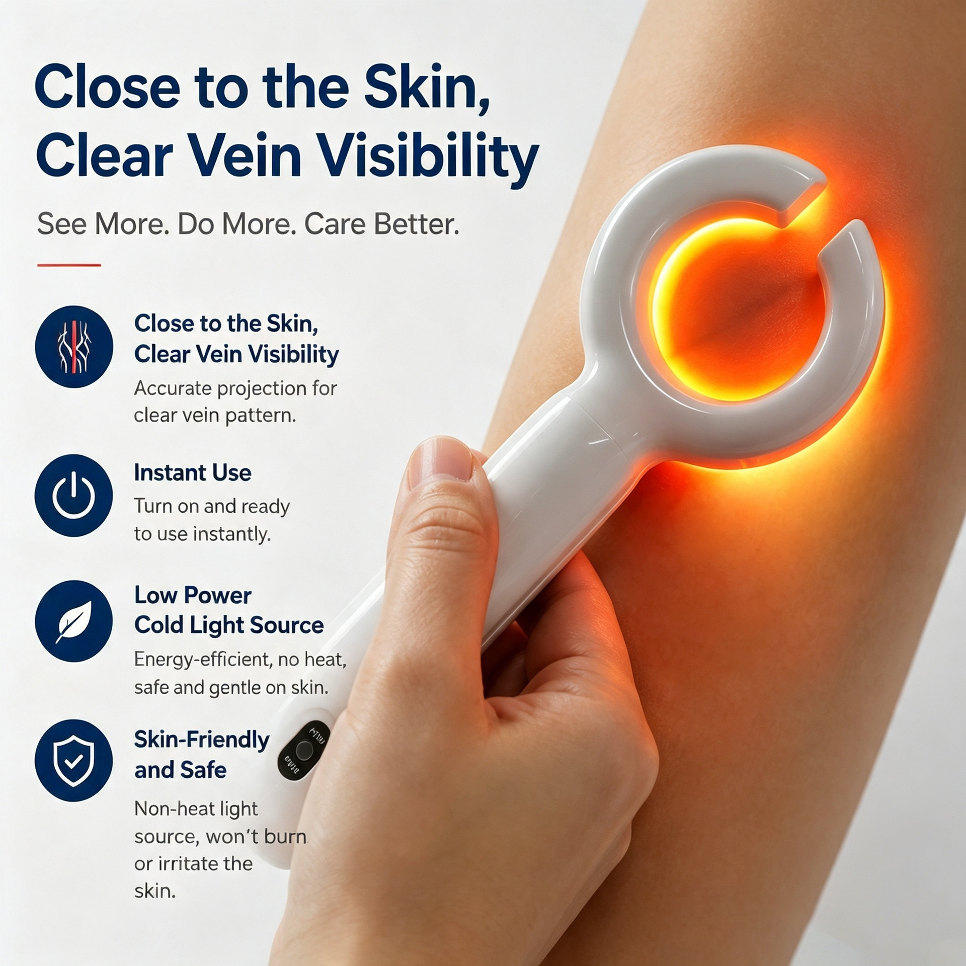 Visualización del buscador de infusión por inyección del imagero vascular venoso para encontrar el artefacto vascular en inglés vein finde