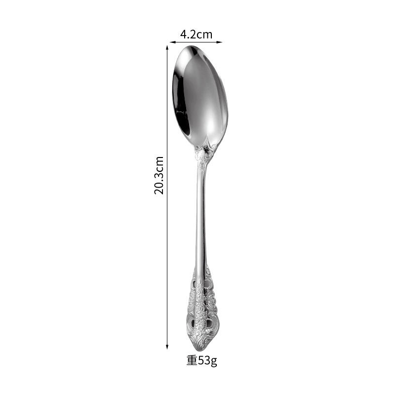 Corte cuchillo de acero inoxidable, tenedor y cuchara europeo retro alivio creativo occidental cuchillo de carne, tenedor y cuchara hotel vajilla traje