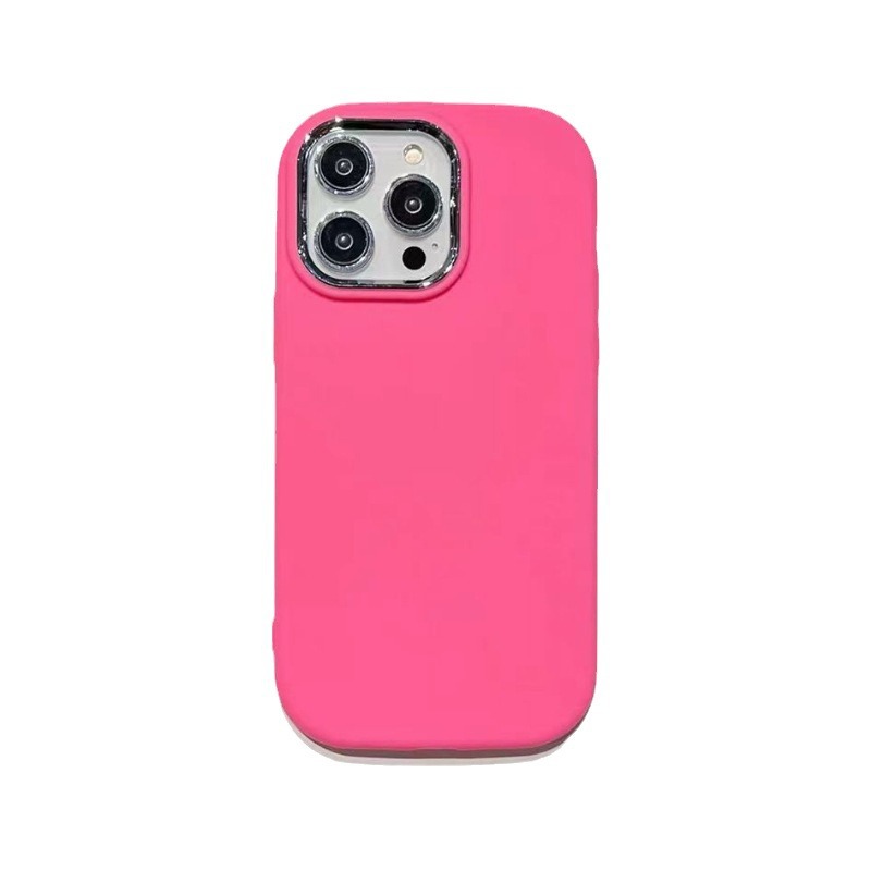 Gordas de silicio galvanizado marco de material esmerilado caso para Apple 16PROMAX agujeros grandes todo incluido elíptico TPU caso de teléfono móvil