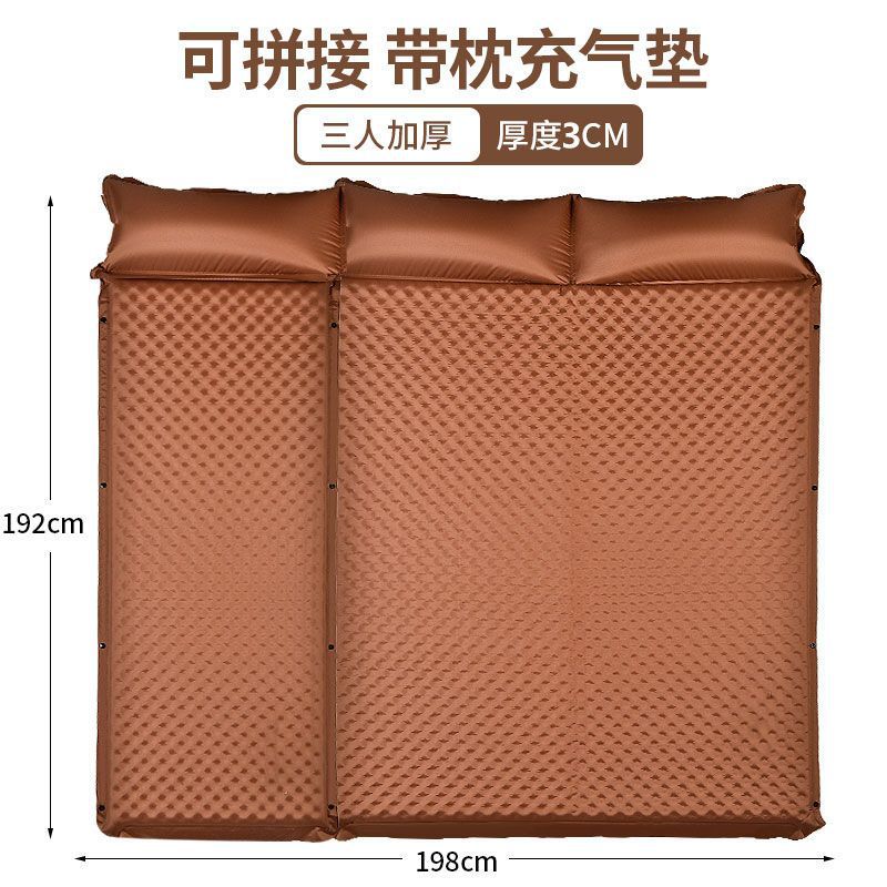 Cojín inflable automático para una sola persona y dos personas colchón al aire libre colchón a prueba de humedad colchón de piso de campamento colchón de almuerzo portátil engrosado colchón de sueño