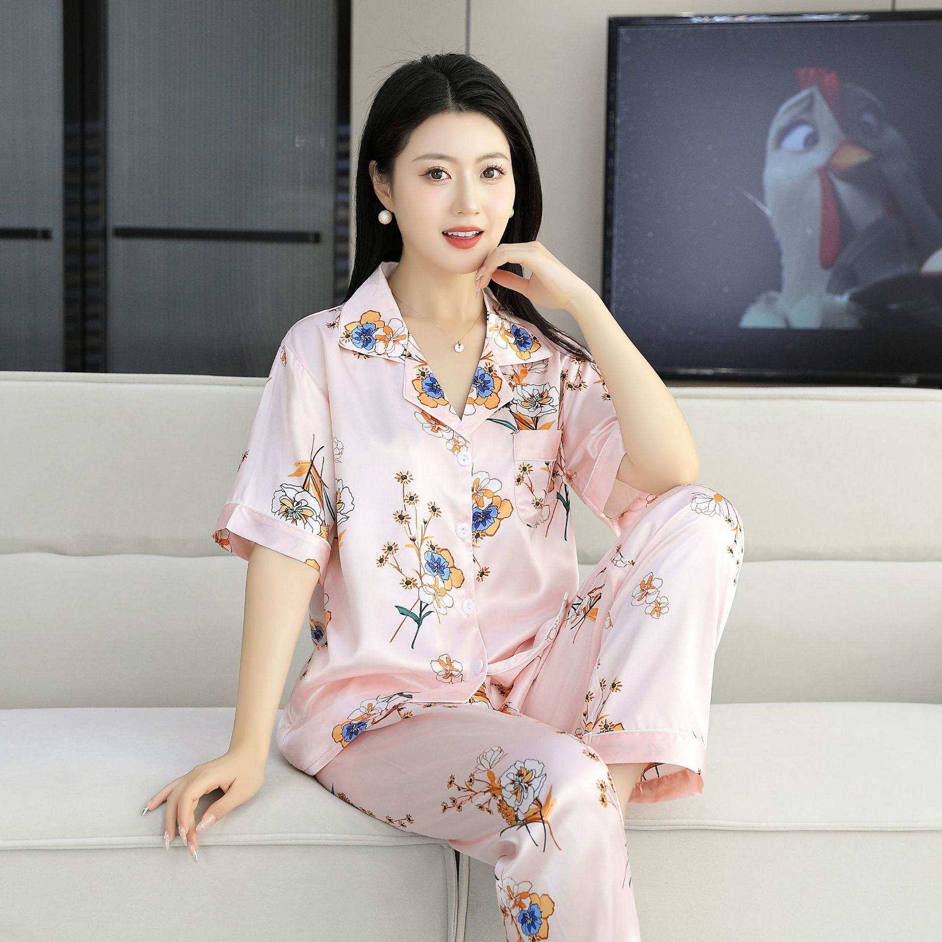 핑크 해바라기(반소매, 긴바지)