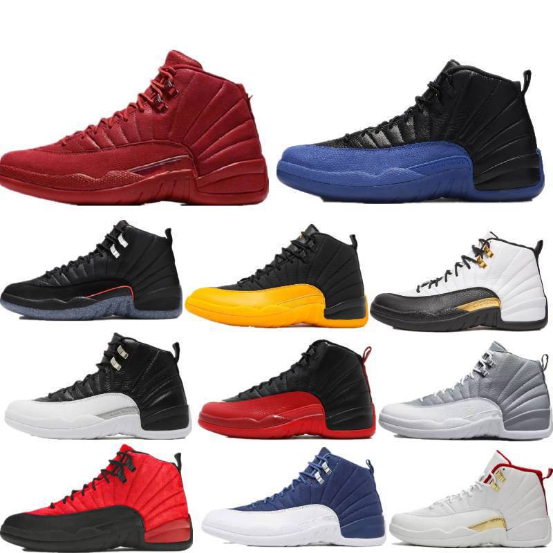 Putian Shoes Aj12 Chicago Platinum Suede Black Gold Snake Pattern Men's Shoes Joe 12 Ice Cream Cross-Border Sports Basketball Shoes