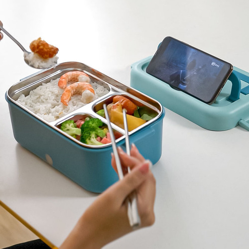 Water-free electric heating lunch box, on-board heating, charging and insulation, portable wireless self-heating lunch box for office workers and students