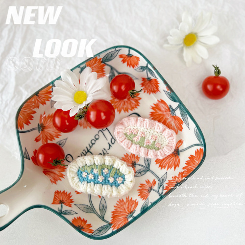 Japanese super fairy girl hairpin handmade wool embroidered flower hair accessories temperament girls headwear BB clip bangs side clip