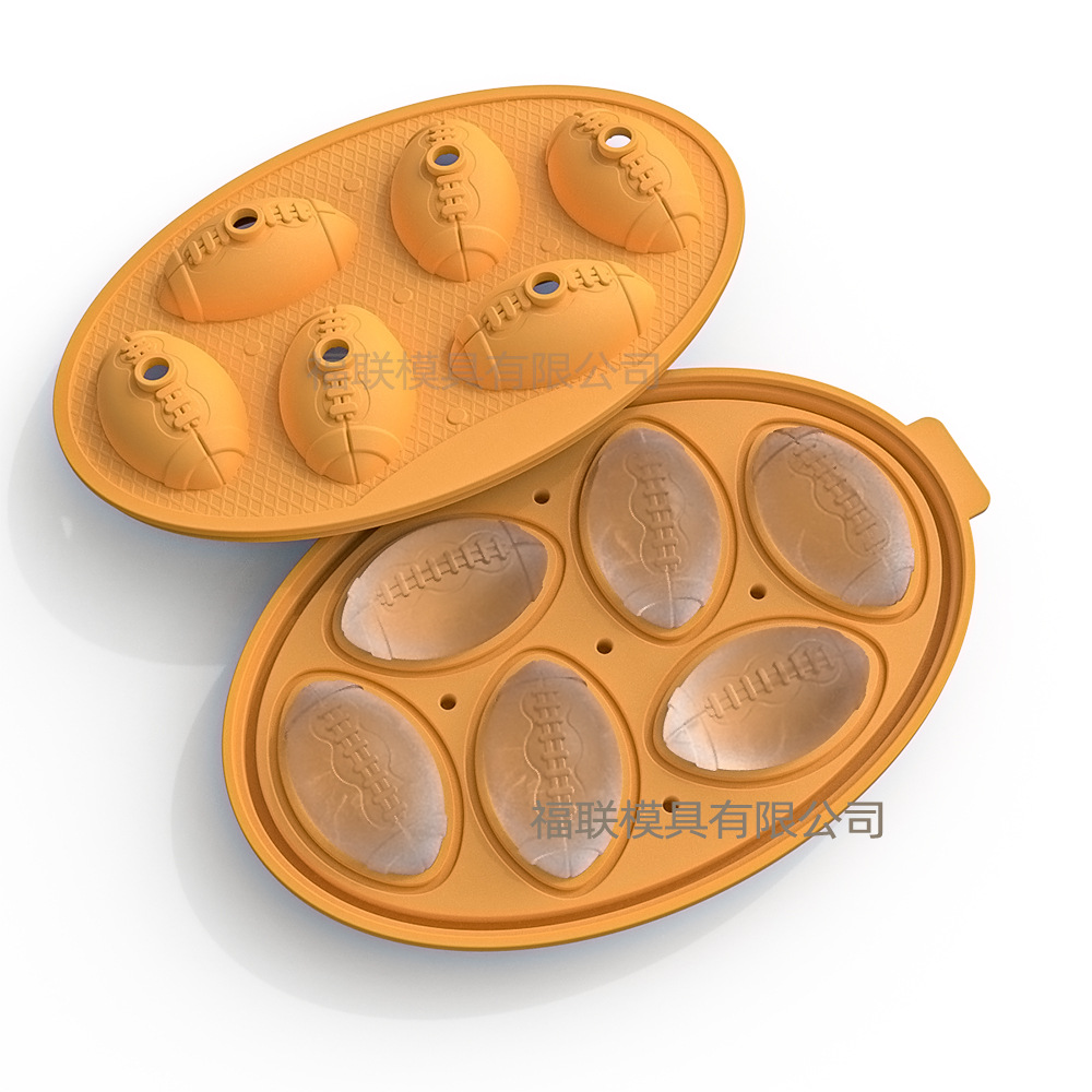 Fulian nuevo rugby bandeja de hielo cubo de hielo molde de silicona bandeja de hielo molde de hielo whisky copa de vino bandeja de hielo