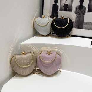 Bags Women's Bags 2025 New European and American Fashion Bright Star Dinner Bag Ins Niche Shoulder Chain Crossbody Love Bag