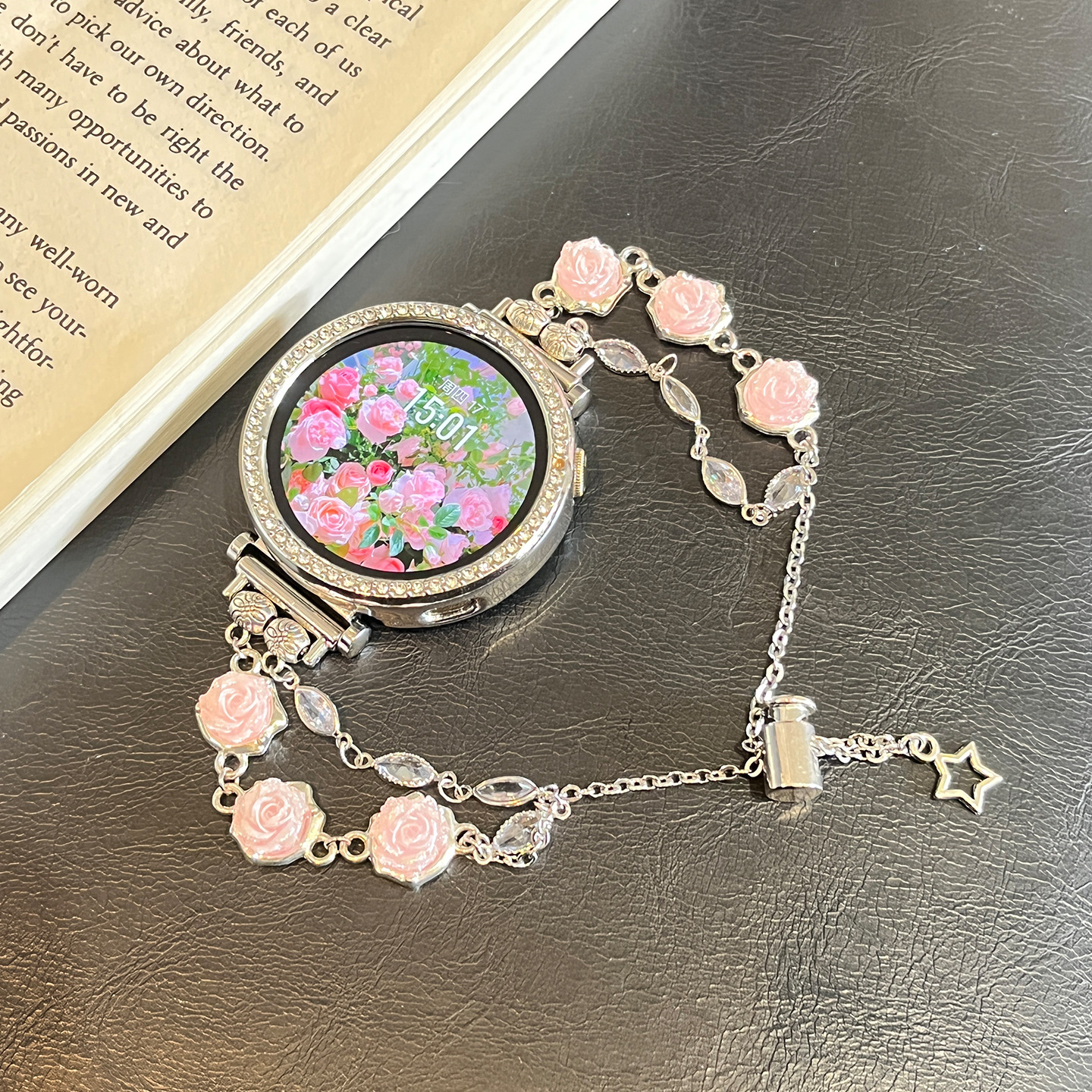 Suitable for Oppowatchx2Mini Women's Watch Strap Six Roses Watch4Pro Watch Wrist Strap Fashionable and Classy