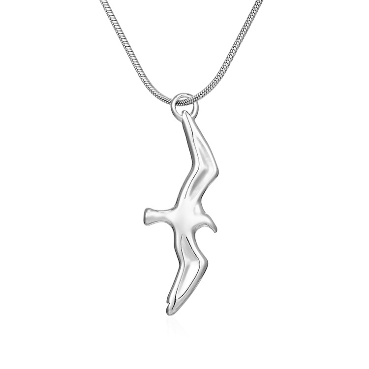 Collier en acier inoxydable style rétro mouette tendance mode européenne et américaine pour femmes, design commémoratif, collier de clavicule de personnalité_voghion.com
