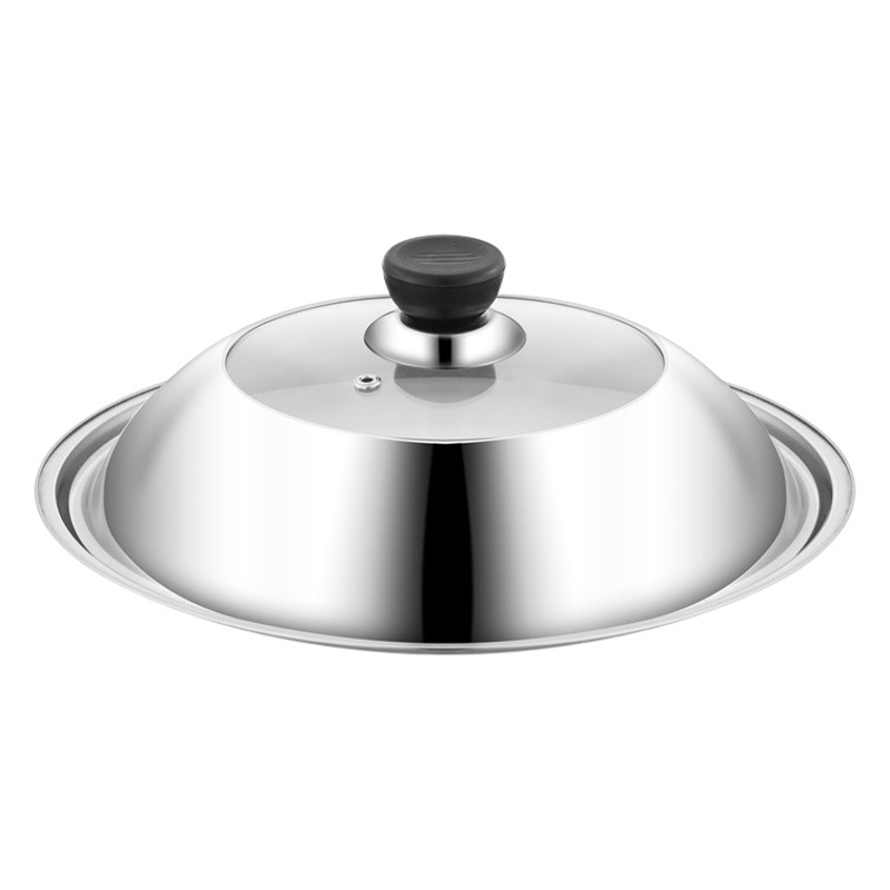 Olla tapa engrosada no magnética de acero inoxidable Denglid vidrio templado visual calidad alimentaria vapor hogar vapor pan