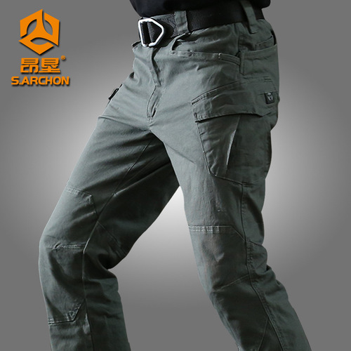 Angken Thunder Tactical Pants Men's Spring and Autumn Slim Stretch Outdoor Workwear Military Fan Pants Special Forces Functional Training Pants