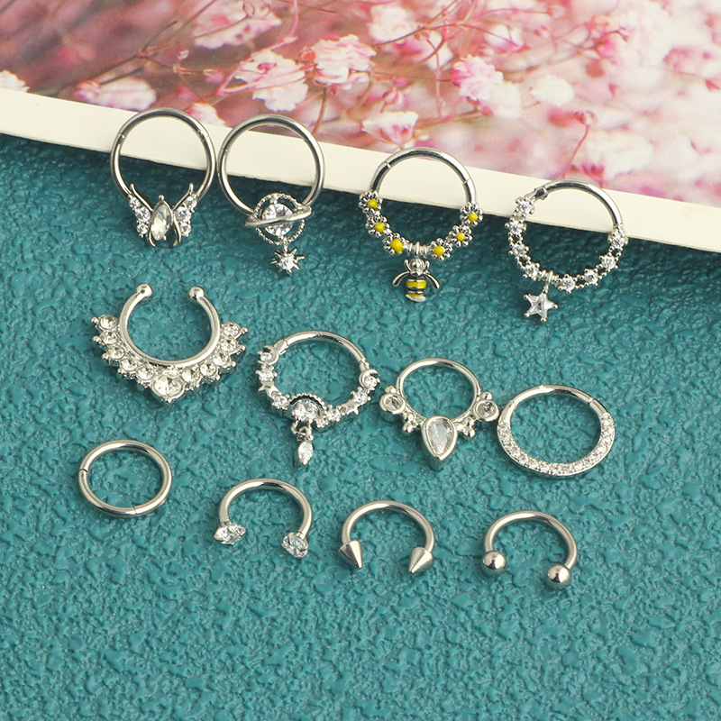 Labret piercing jewelry detail image