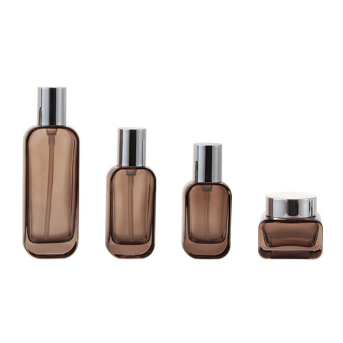 High-end transparent black bottle lotion essence original solution travel packaging empty bottle cosmetic packaging material 30g cream glass bottle