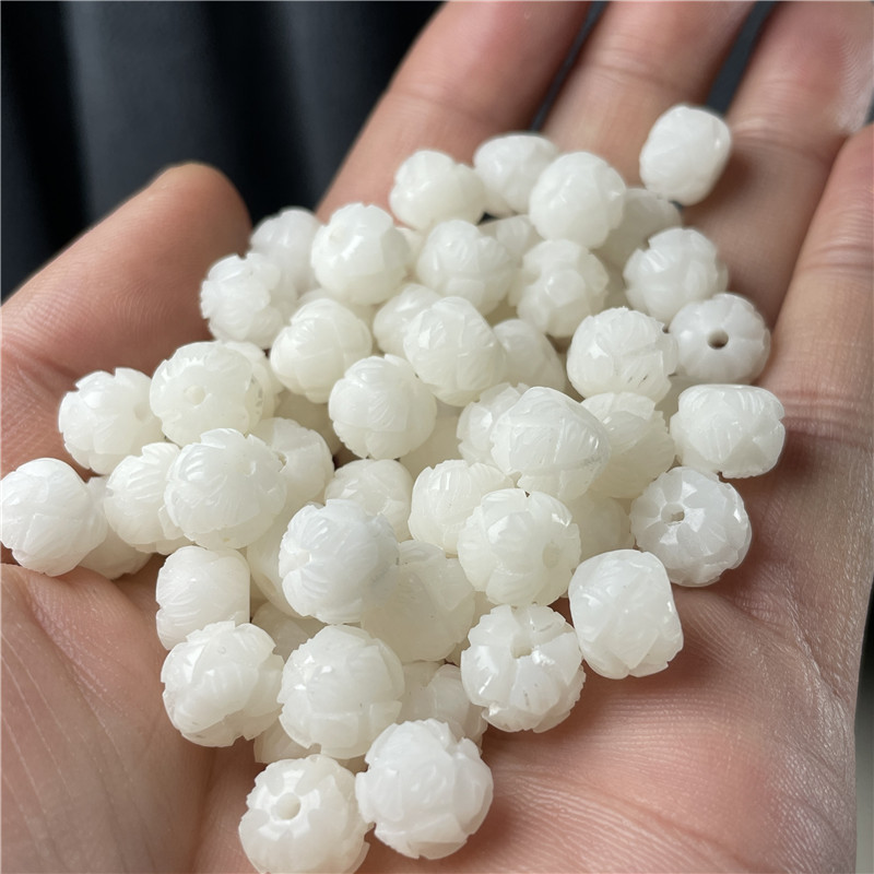 莲花菩提根8x10 菩提根雕刻南瓜珠 灯笼珠批发 佛珠配件