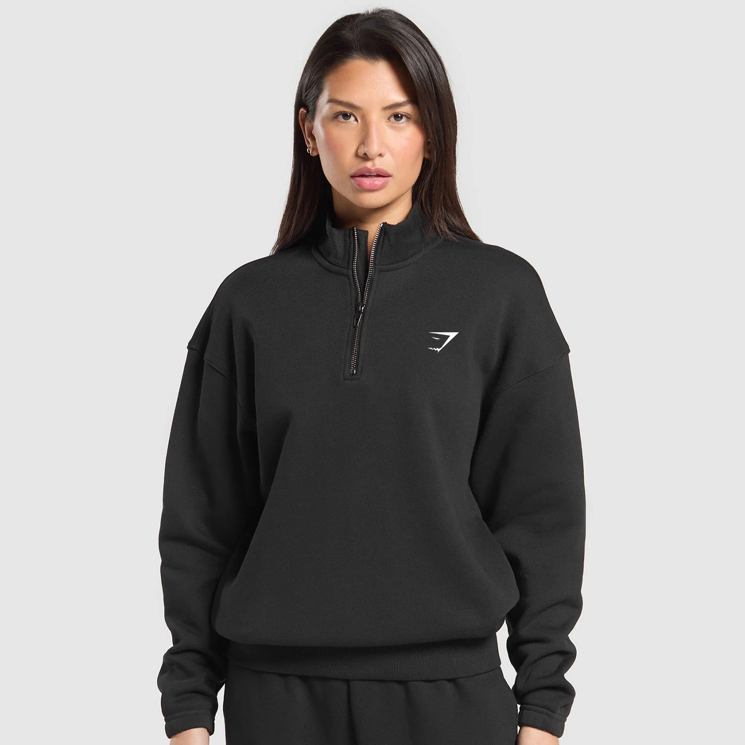 Gymshark Autumn and Winter Sweatshirt Sports Casual Yoga Wear Long-Sleeved Jacket Half-Zip Fitness Wear Loose Sweatshirt