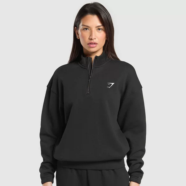 Gymshark Autumn and Winter Sweatshirt Sports Casual Yoga Wear Long-Sleeved Jacket Half-Zip Fitness Wear Loose Sweatshirt