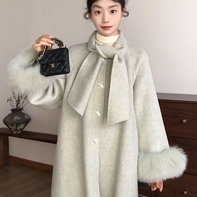 法式甜美毛呢外套女氛围感时尚通勤显瘦感冬季大衣|undefined