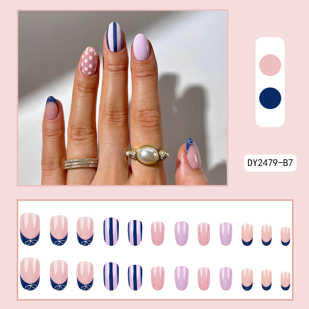 Uñas postizas transfronterizas cortas, medianas y largas, parches de uñas de comercio exterior