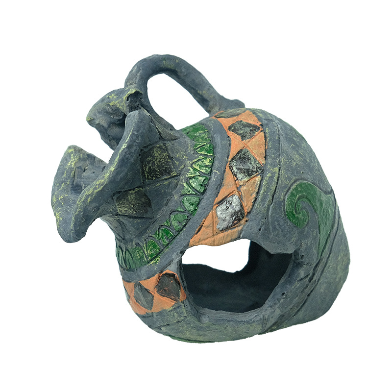 Celebridades de Internet estilo explosión paisajismo acuario olla de barro gastada pescado tanque de tortuga decoración paisajismo camarón casa de pescado antiguo jarra rota caliente