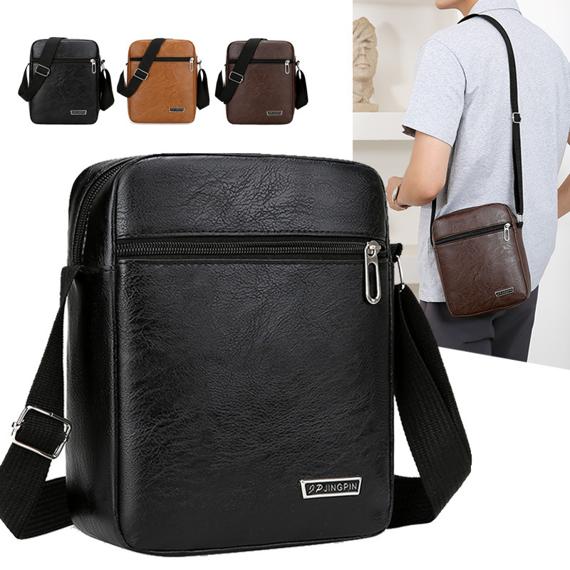Nuevo bolso de hombre de cercanías de negocios PU cuero suave simple color sólido bolso de hombro todo fósforo bolso de mensajero de textura de gran capacidad multicapa