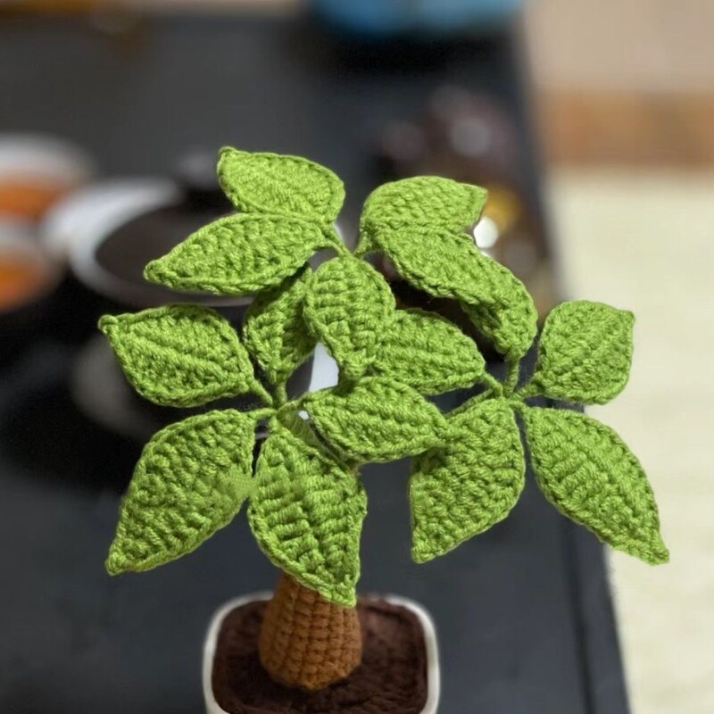 发财树盆栽手工diy钩针编织材料包毛线针织摆件新年礼物打发时间|undefined