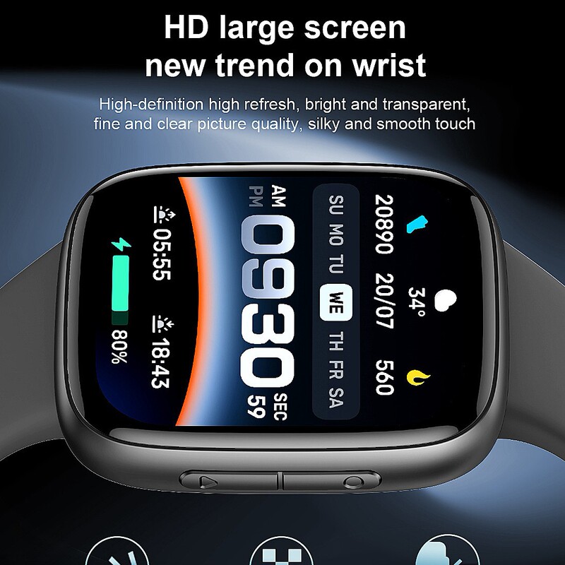 GTX20 Smartwatch 1.85inch AMOLED Screen Bluetooth Calling Heart Rate Blood Oxygen Sleep Monitoring AI Voice Assistant GTX20 Smartwatch 1.85inch AMOLED Screen Bluetooth Calling Heart Rate Blood Oxygen Sleep Monitoring AI Voice Assistant