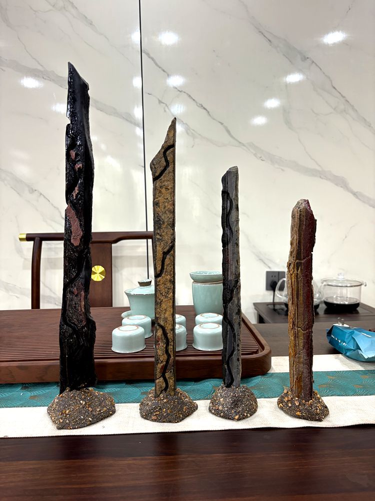 开槽灵璧石 太湖石 奇石英德石 附石灵芝榆树 开槽盘龙柱 长条石