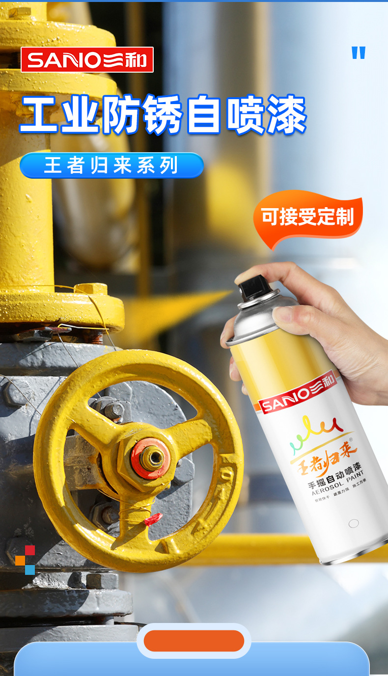 Sanhe Automatic Spray Paint Hand-Operated Self-Spray Metal Anti-Rust Paint Wood Paint Car Household White Spray Paint Wholesale