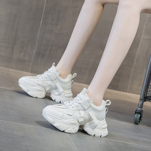 Dad's Shoes for Women 2025 New Air Cushion Soles Thick Sole Heightening Shoes Sports Casual Shoes Women's Functional Style Dance Shoes