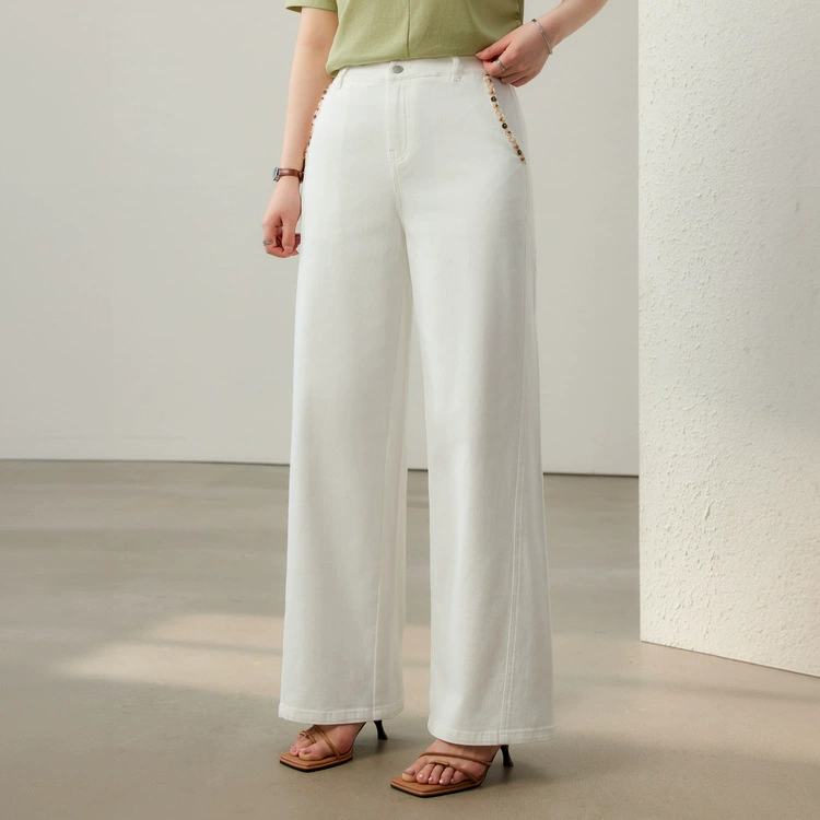 [Персонализированный дизайн с эластичной резинкой на талии, утягивающие джинсы] Slim Show, женская одежда больших размеров, летний новый стиль, мм