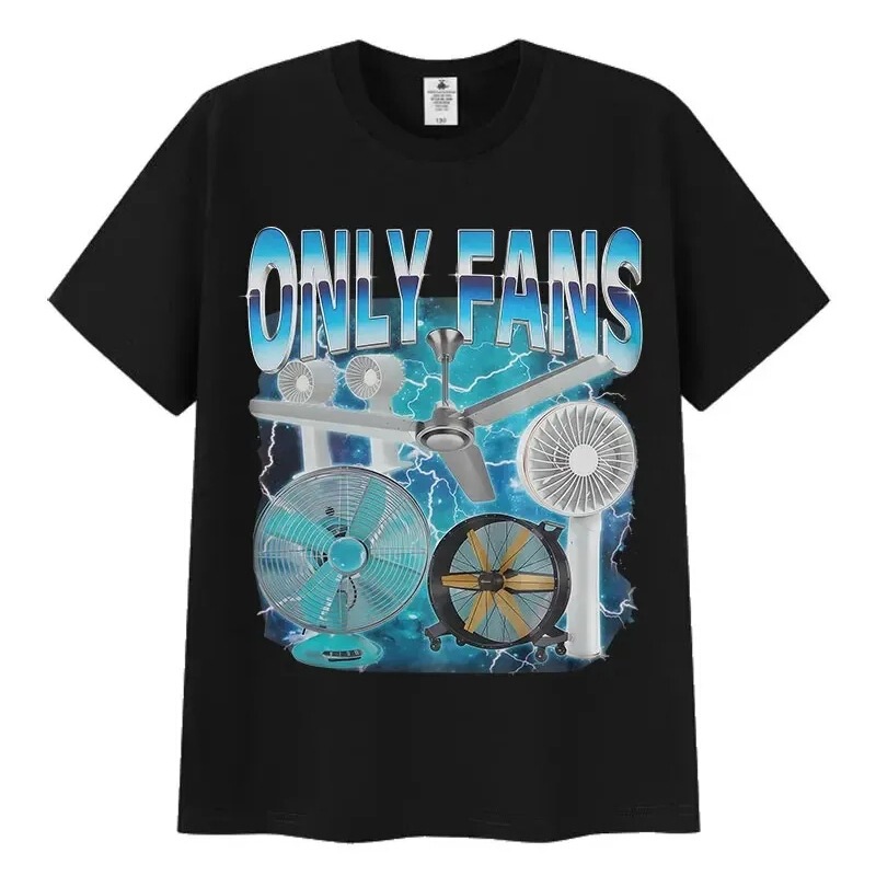 Funny Only Fans T-Shirt Men Women Summer Short Sleeve T-Shirt Cross-Border Trendy Brand