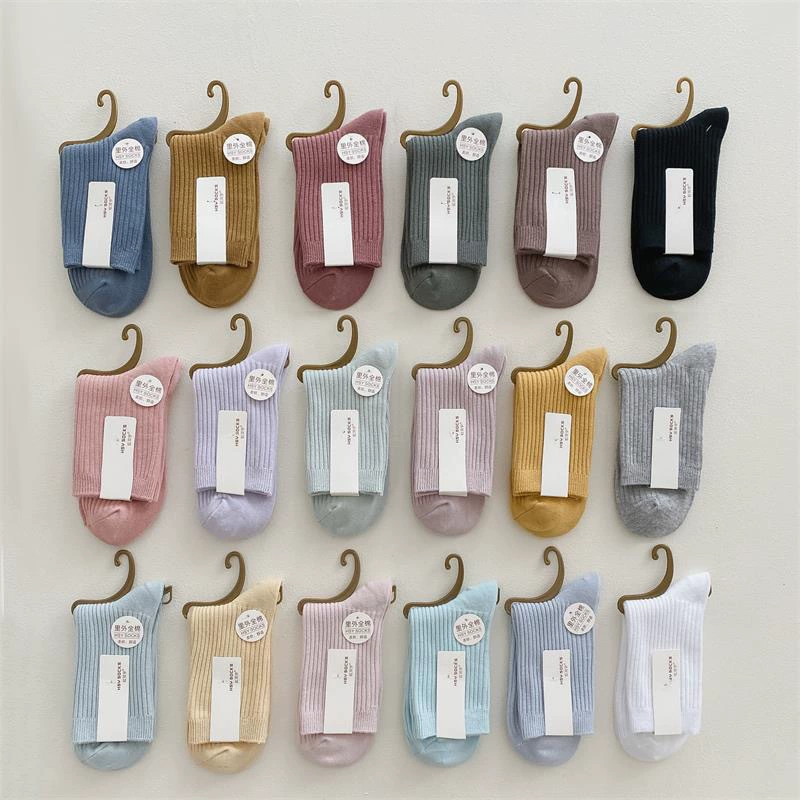 Осенние и зимние женские двойные иглы хлопок повседневные носки