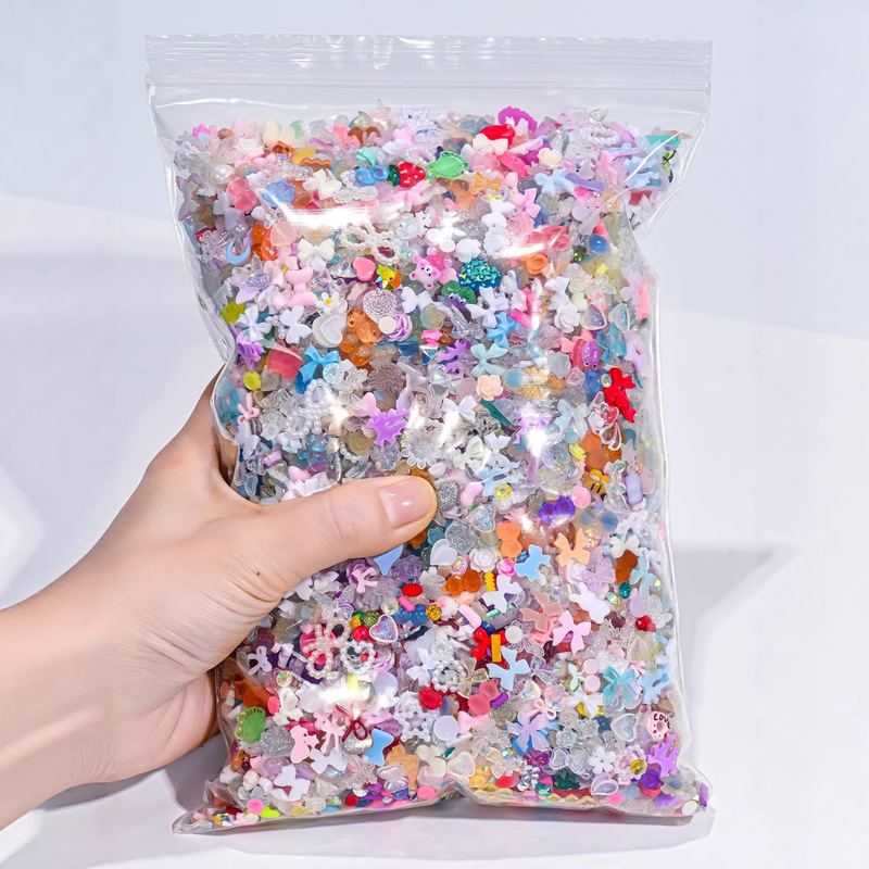 50g Manicure Jewelry Bow Love Flower Sequin Nail Sticker Flat Diamond Diy Bow Resin Manicure Diamond