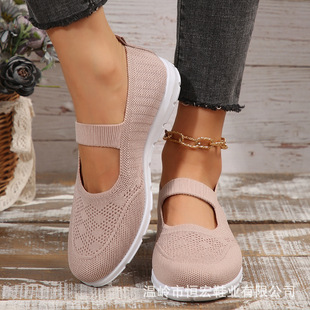 Cross-Border 2025 Old Beijing Summer New Women's Sports Shoes Fly-Knit Shoes Breathable Casual Shoes Foreign Trade Spot Wholesale