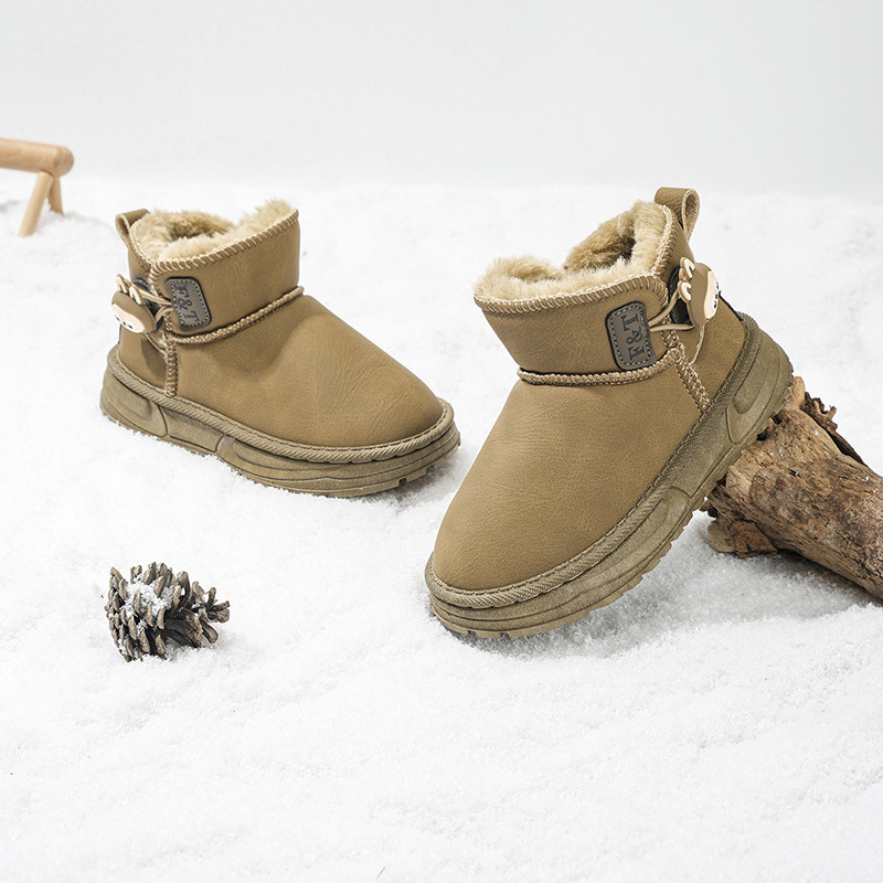 女童雪地靴防水防滑2025冬季新款儿童大黄棉靴加绒保暖中大童棉鞋