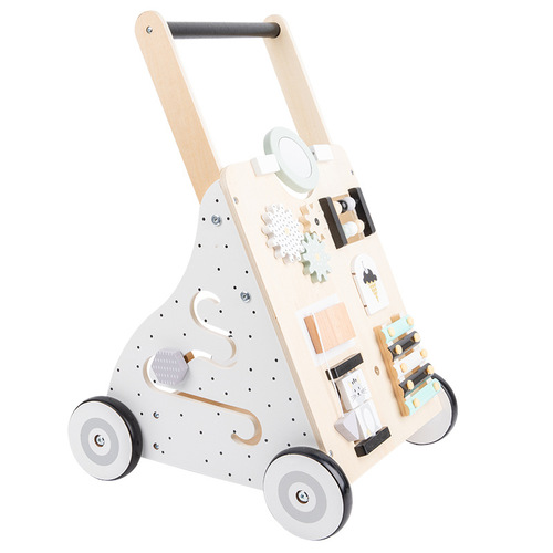 Cross-border children's educational early education walker stroller baby learning walker shopping cart wooden toys