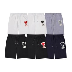 2025越境五分ズボン男女カップル同夏の新型ゆるいストレート刺繍大愛カジュアルパンツ