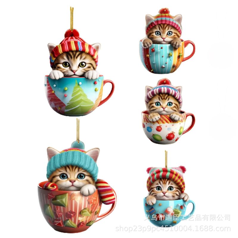 国境を越えた新しいカップ猫平面ストラップナタール平恩特美しい猫アヴァル装飾アクセサリーストラップ|undefined