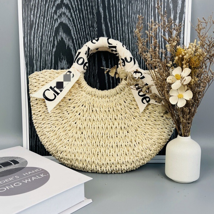 Ins-Style Fresh Straw Woven Bag, Woven Shoulder Handbag, Vacation Beach Work Portable Bag, Large Capacity Tote Bag