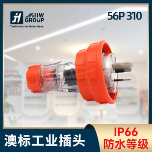Australian Standard 56P315 Industrial Waterproof Plug Australian Ip66 Rv Pure Copper Flat Pin 3Psaa Certified 10A